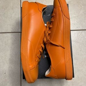 COACH C136 LTH LOW TOP SNK FG4411 DARK ORANGE
